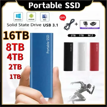 Nešiojamų SSD USB 3.1 Išorinį Kietąjį Diską 64TB 16TB 8 TB 4TB Tipas-C SSD Externo Kietasis Diskas Ssd Desktop Laptop Ps4 Ps5